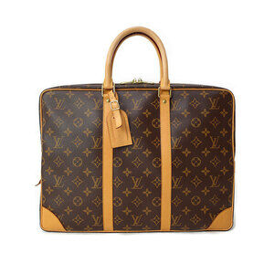 Louis Vuitton Monogram Leather Brown Porte Document Voyage Briefcase